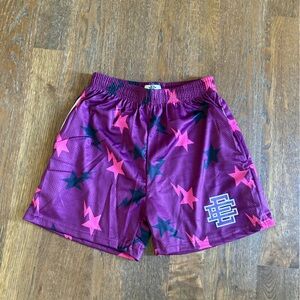 Eric Emanuel Purple Mesh Shorts with Star Pattern